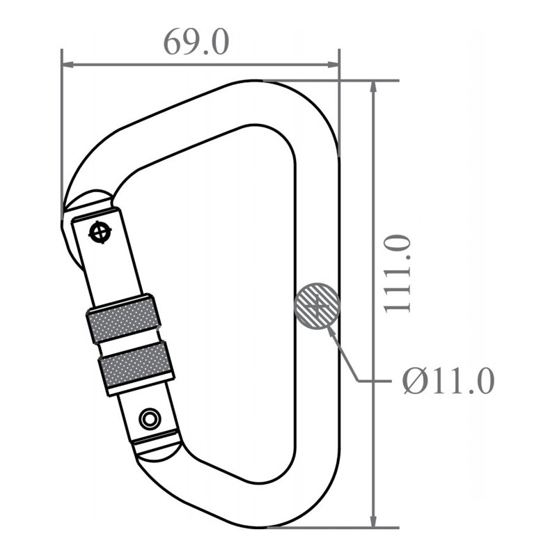 ALUMINIUMKARABINER MIT SCHRAUBVERSCHLUSS - KEYLOCK VERSION – Bild 2