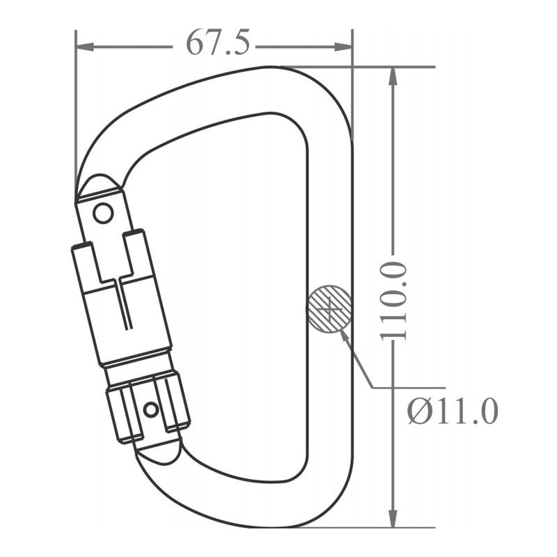 GRÜNER ALUMINIUMKARABINER MIT DREIFACH WIRKENDEM AUTOMATIKVERSCHLUSS (TRIPLE-LOCK) - KEYLOCK VERSION – Bild 2