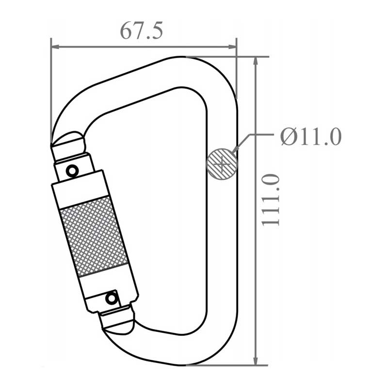 ALUMINIUMKARABINER MIT AUTOMATIKVERSCHLUSS VIERTELDREHUNG (TWIST-LOCK) - KEYLOCK VERSION – Bild 3