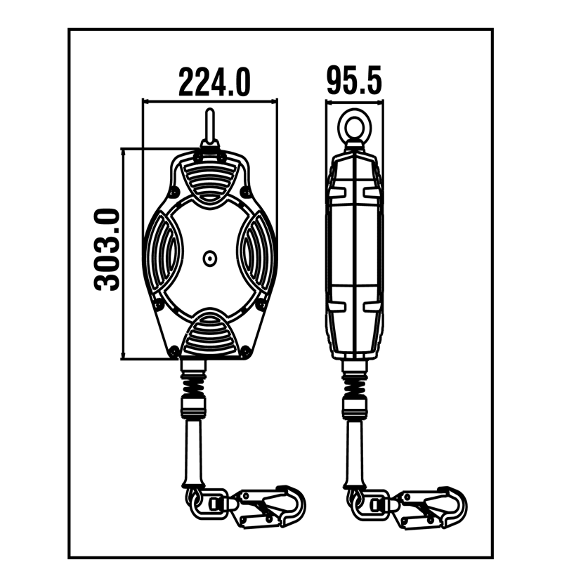 HELIXON-S POLYESTERGURTBAND, HÖHENSICHERUNGSGERÄT MIT AUTOMATISCHEM RÜCKZUG 12 M, FÜR VERTIKALER UND HORIZONTALER GEBRAUCH – Bild 3