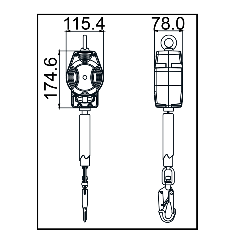 HELIXON-S POLYESTERGURTBAND, HÖHENSICHERUNGSGERÄT MIT AUTOMATISCHEM RÜCKZUG 3,5 M – Bild 6