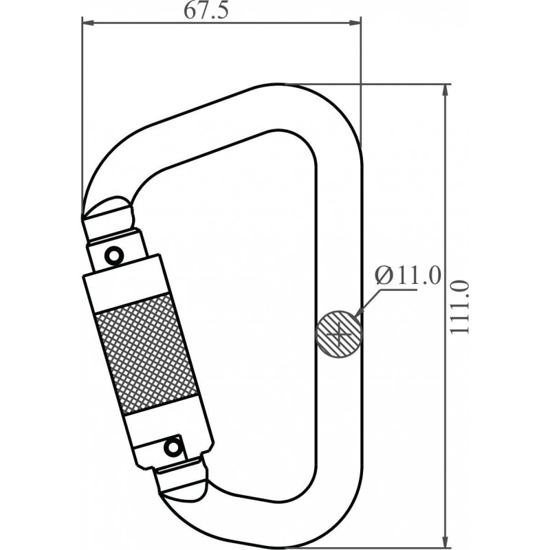 ALUMINIUMKARABINER MIT AUTOMATIKVERSCHLUSS VIERTELDREHUNG – Bild 3