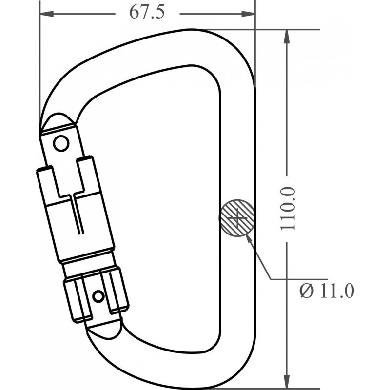 ALUMINIUMKARABINER MIT DREIFACH WIRKENDEM AUTOMATIKVERSCHLUSS – Bild 3