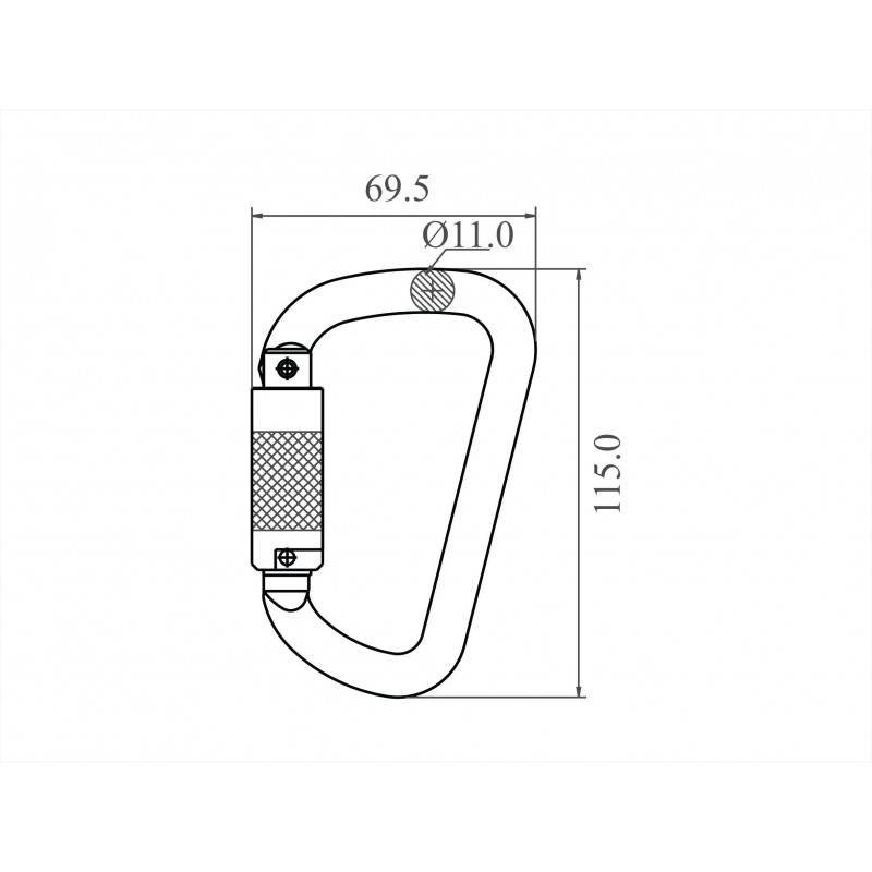 EDELSTAHLKARABINER MIT AUTOMATIKVERSCHLUSS VIERTELDREHUNG (TWIST-LOCK) MIT 22,5 MM ÖFFNUNGSWEITE – Bild 2