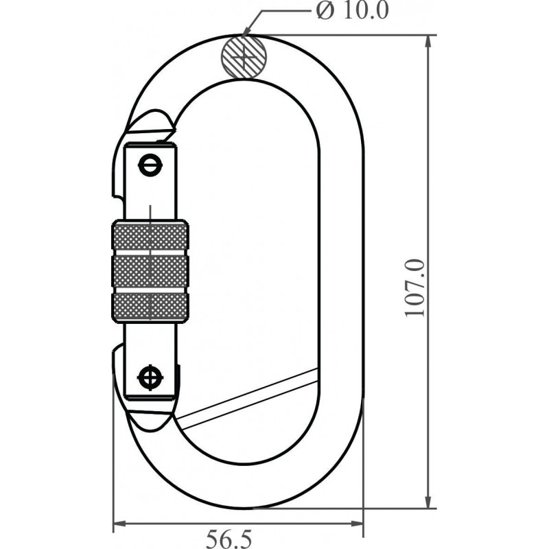 STAHL-KARABINER MIT SCHRAUBVERSCHLUSS UND SICHERHEITSRIEGEL – Bild 3