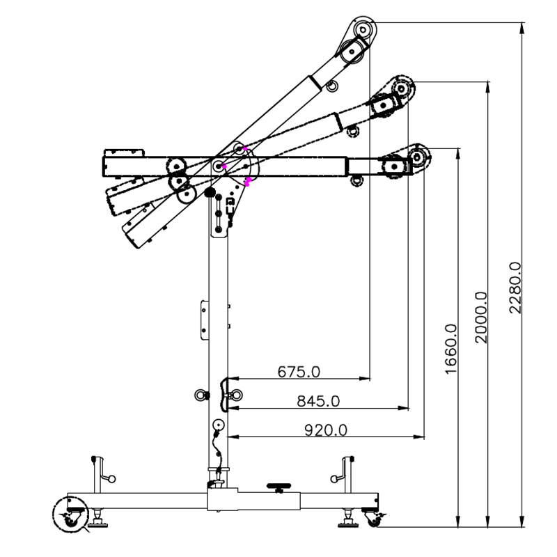 EasySafeWay 1, mobiles H-förmiges Basis Davit System (915 mm hoher Masten) – Bild 3