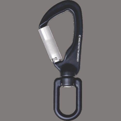ALUMINIUKARABINER MIT AUTOMATIKVERSCHLUSS VIERTELDREHUNG (TWIST-LOCK) MIT FALLANZEIGE-WIRBEL