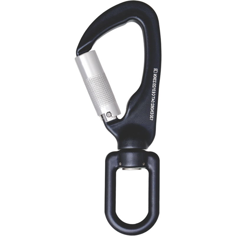 ALUMINIUKARABINER MIT AUTOMATIKVERSCHLUSS VIERTELDREHUNG (TWIST-LOCK) MIT FALLANZEIGE-WIRBEL