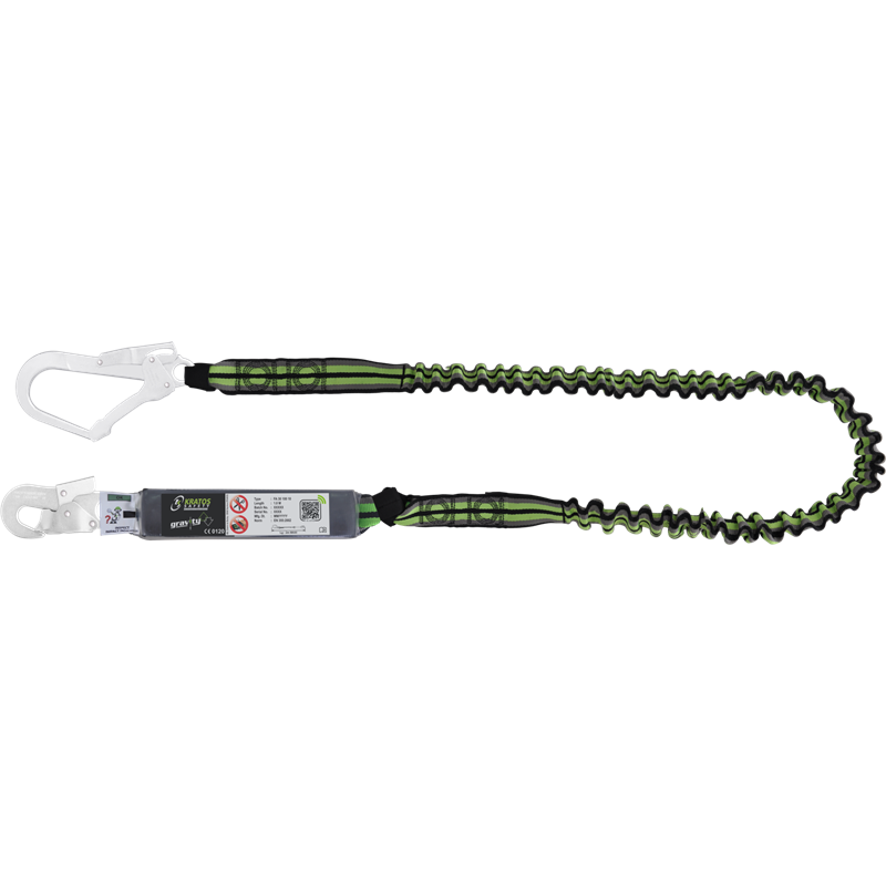 VERBINDUNGSMITTEL AUS ELASTISCHEM GURTBAND MIT FALLDÄMPFER 2 M MIT KARABINER FA5020217 UND FA5020755