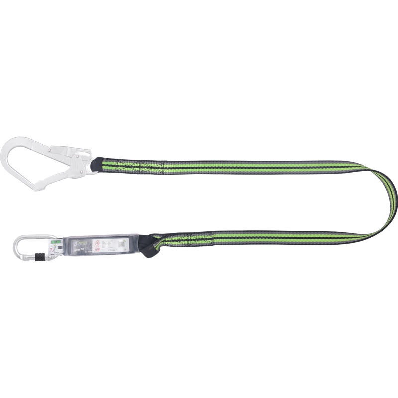 VERBINDUNGSMITTEL MIT FALLDÄMPFER AUS GURTBAND 1,80 M MIT KARABINER