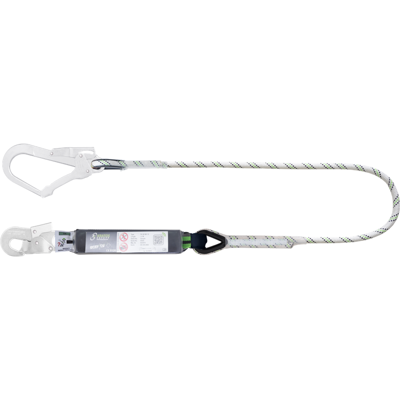 VERBINDUNGSMITTEL MIT FALLDÄMPFER AUS KERNMANTELSEIL 1,50 M MIT KARABINER FA5020217 UND FA5020755