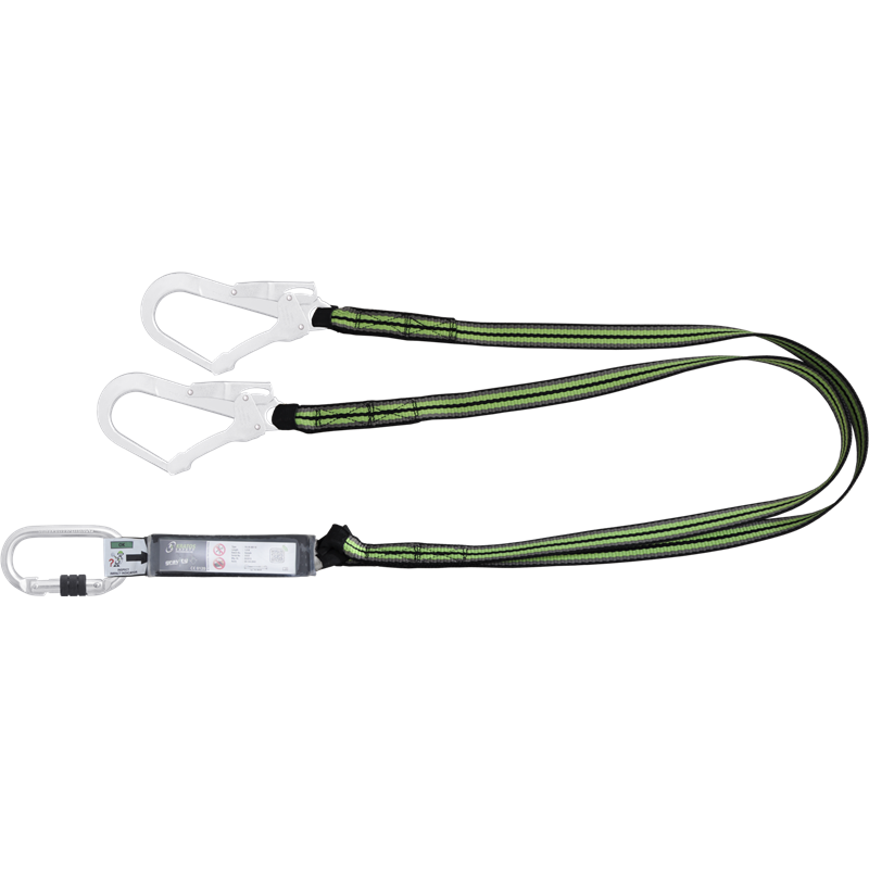 Y-VERBINDUNGSMITTEL MIT FALLDÄMPFER AUS GURTBAND 1,80 M MIT KARABINER