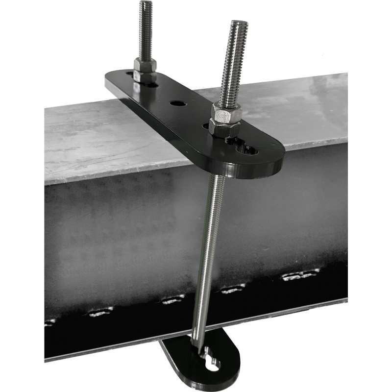 Verzinkte Stahlplatten zum Klemmen von Zwischenpunkten mittels Konterplatte (für Träger von 80150 mm Breite)