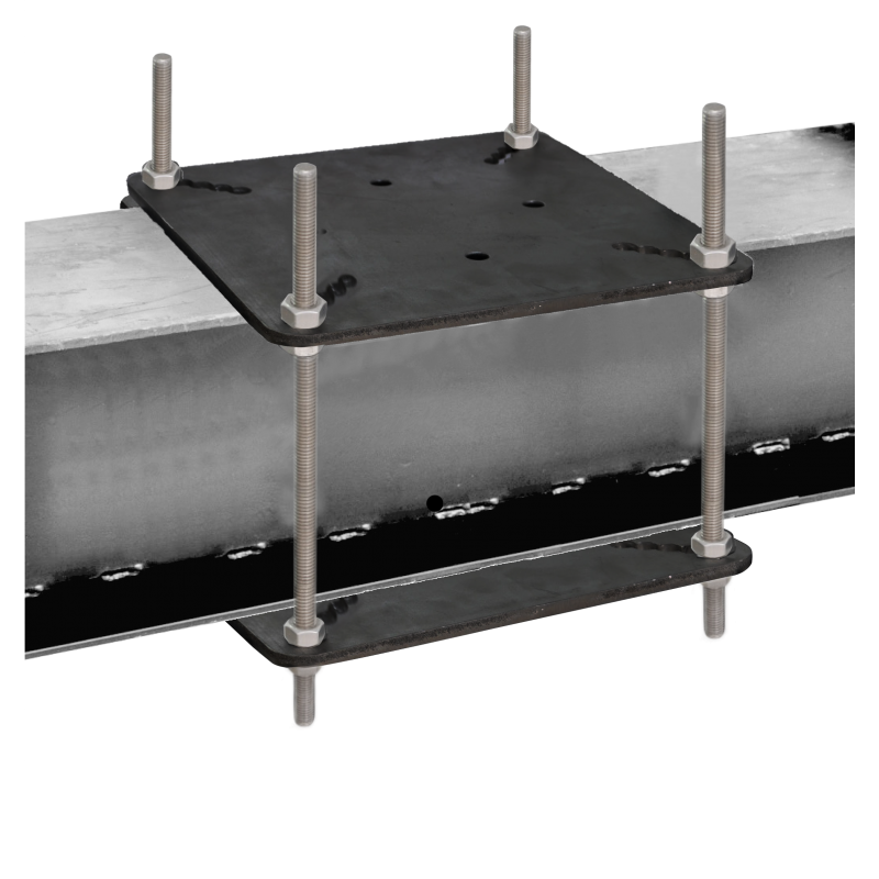 Verzinkte Stahlplatten zum Klemmen mittels Konterplatte (80-150 mm)