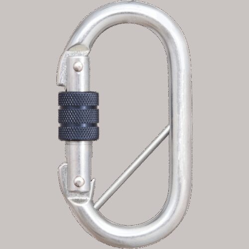 STAHL-KARABINER MIT SCHRAUBVERSCHLUSS UND SICHERHEITSRIEGEL