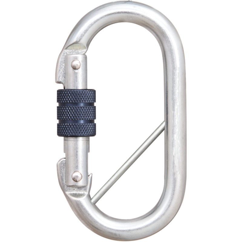 STAHL-KARABINER MIT SCHRAUBVERSCHLUSS UND SICHERHEITSRIEGEL